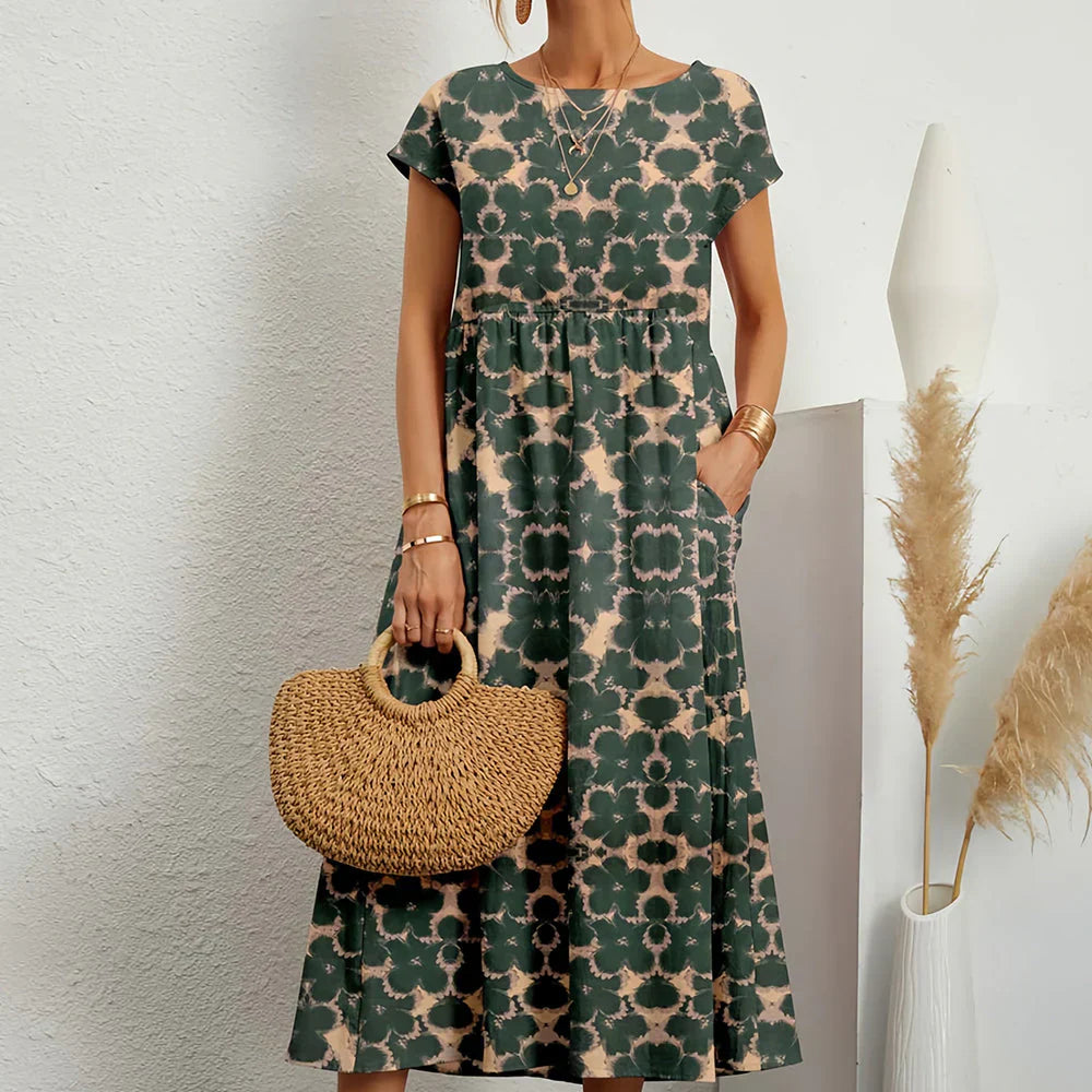 Women’s Cotton Linen Blend Casual Midi Dress - Seldom Seen Styles