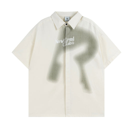 American Street Lapel Design Short Sleeve Shirt Loose Versatile Casual Summer Trendy | Lapel Street Shirt - Seldom Seen Styles