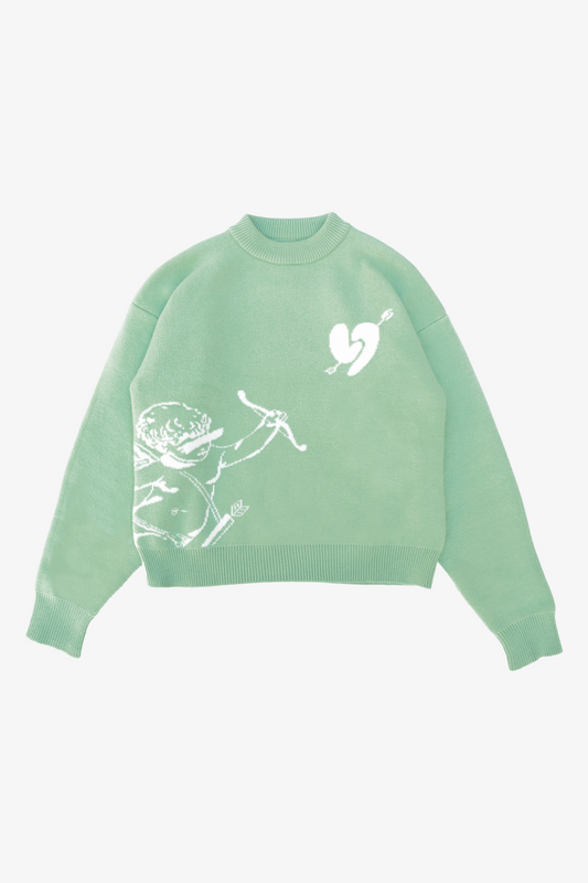 Amor Knit Sweater Matcha Green - Seldom Seen Styles