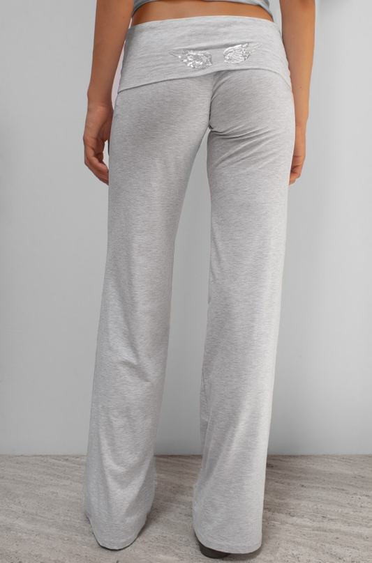 Angel Wing Sequin Cuffed Pants - Seldom Seen Styles