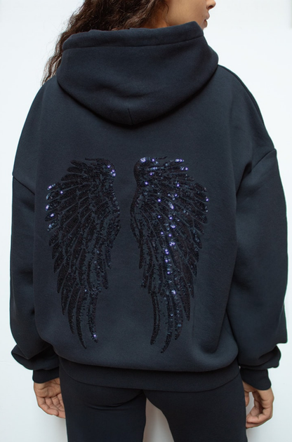 Sweat à capuche à sequins Angel Wing