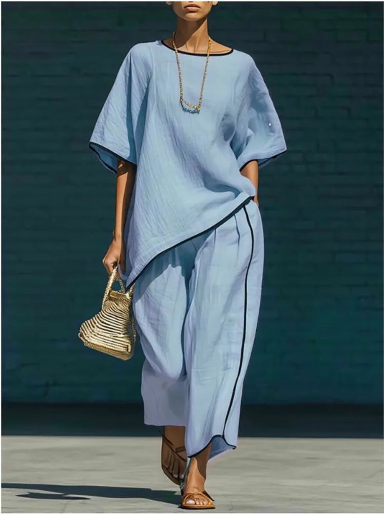 Anila Linen Cropped Pant Set - Seldom Seen Styles