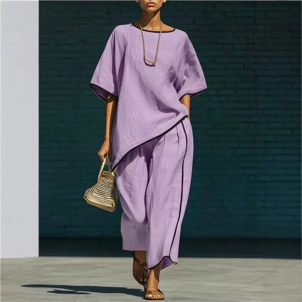 Anila Linen Cropped Pant Set - Seldom Seen Styles