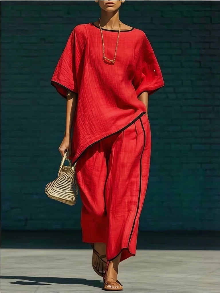 Anila Linen Cropped Pant Set - Seldom Seen Styles