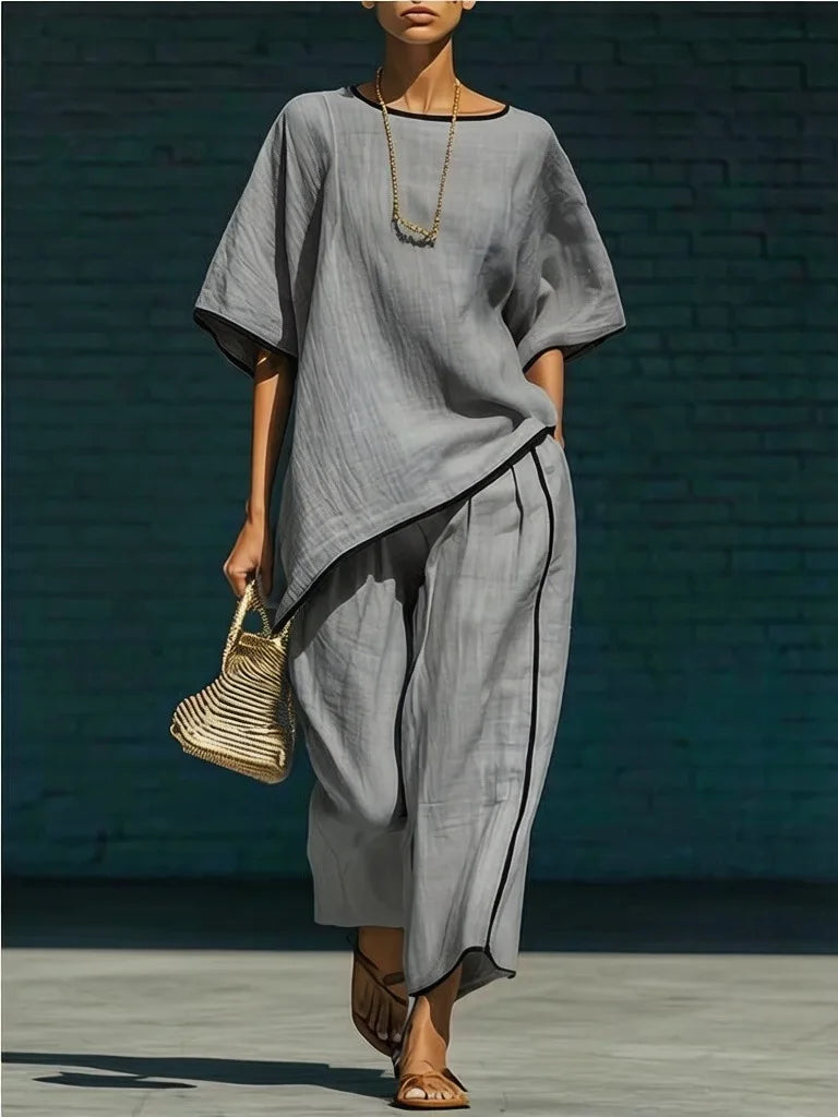 Anila Linen Cropped Pant Set - Seldom Seen Styles