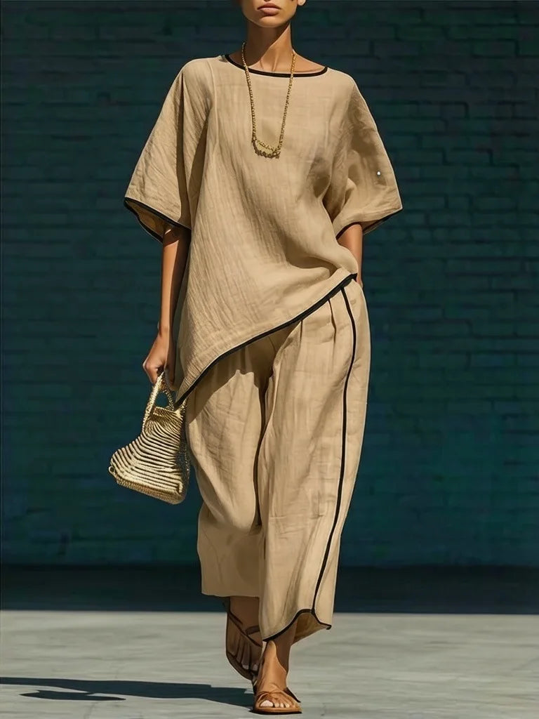 Anila Linen Cropped Pant Set - Seldom Seen Styles