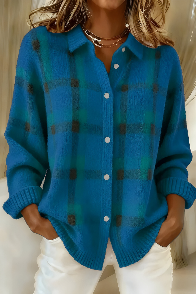 Anna Cardigan en Tricot Doux à Carreaux - Seldom Seen Styles