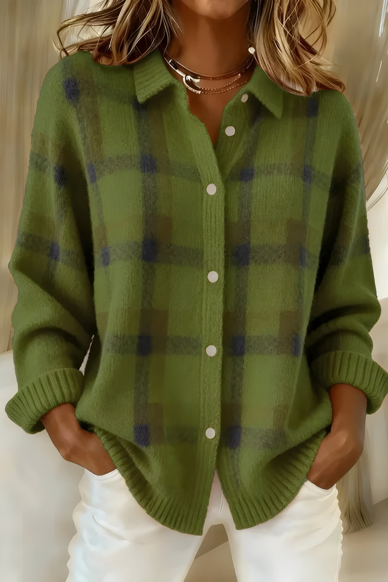 Anna Cardigan en Tricot Doux à Carreaux - Seldom Seen Styles