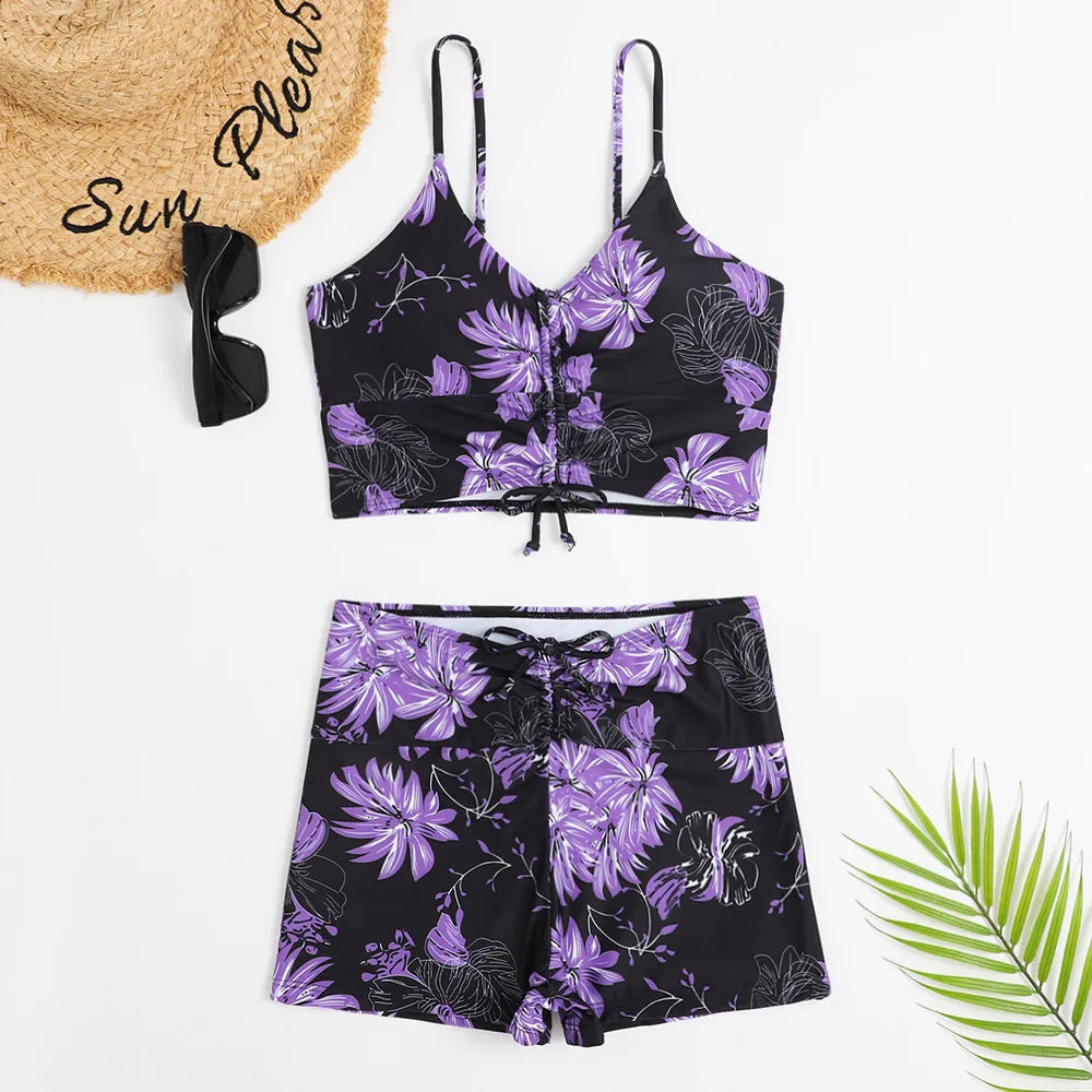Anna | Floral High-Waist Bikini Set - Women’s Supportive Swimwear - Seldom Seen Styles