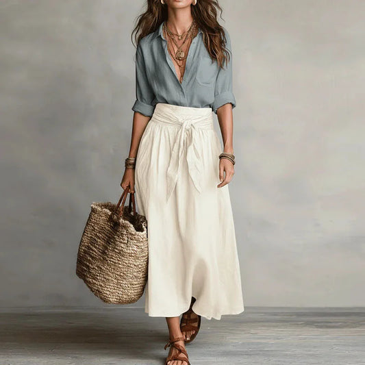Anne | Linen Button-Down Two Piece Set - Seldom Seen Styles