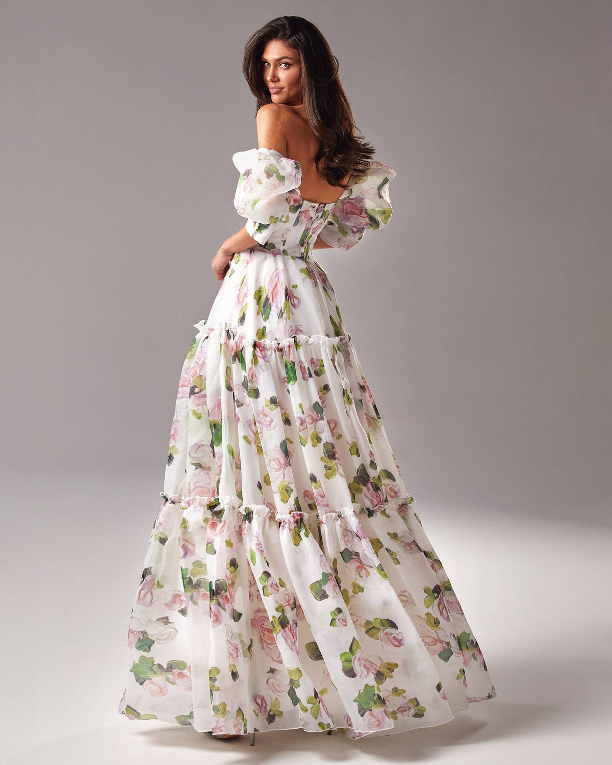 Apple Blossom Feminine voluminous sheer sleeves dress - Seldom Seen Styles