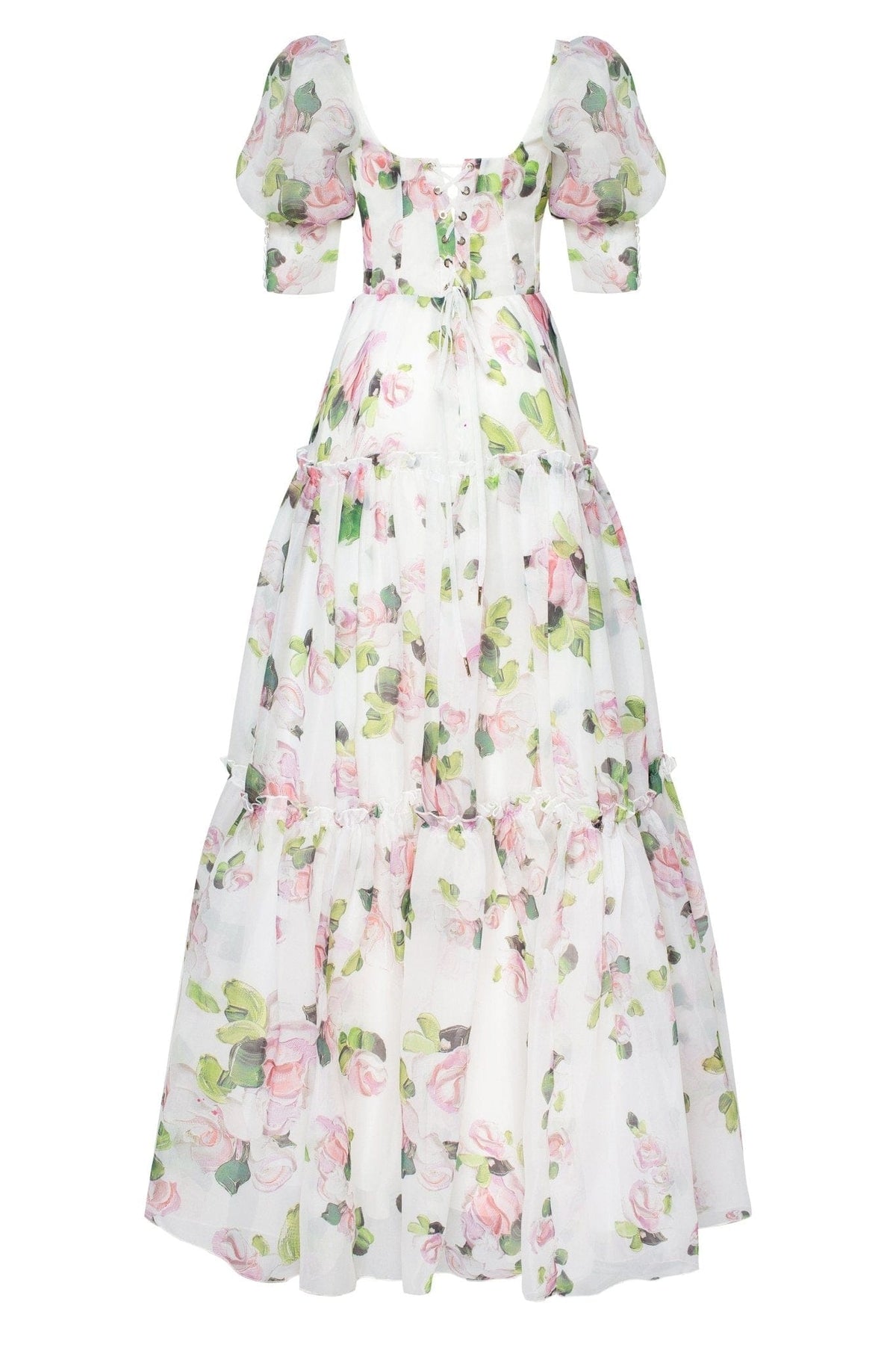 Apple Blossom Feminine voluminous sheer sleeves dress - Seldom Seen Styles