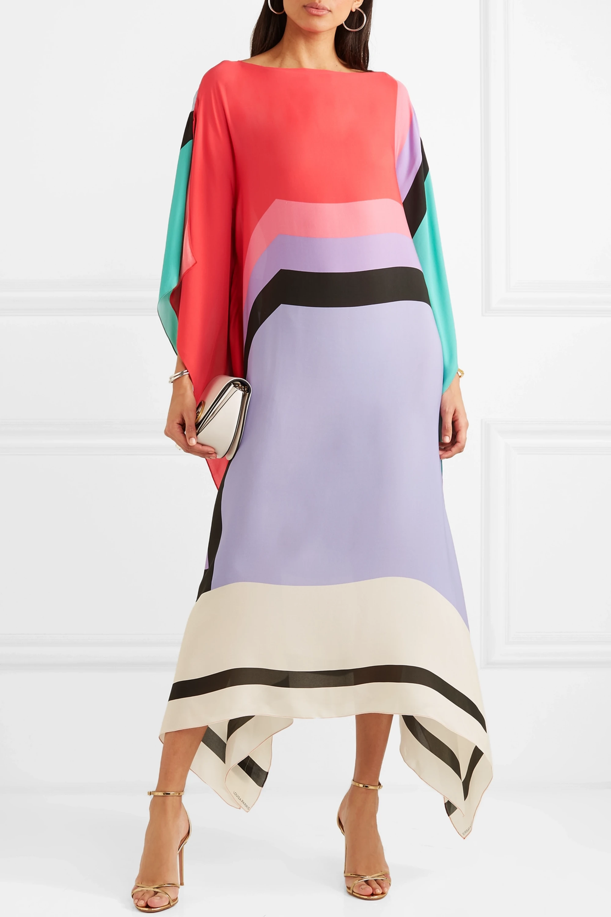 Aria | Women's Caftan Dress Geometric Print Batwing Sleeve Maxi Dress - Seldom Seen Styles