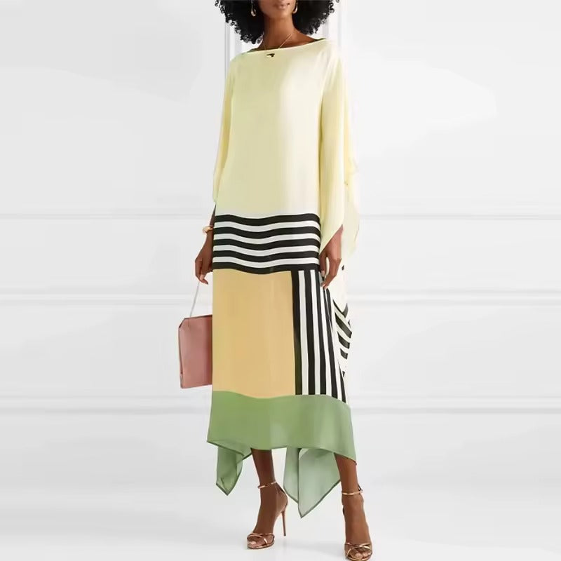 Aria | Women's Caftan Dress Geometric Print Batwing Sleeve Maxi Dress - Seldom Seen Styles