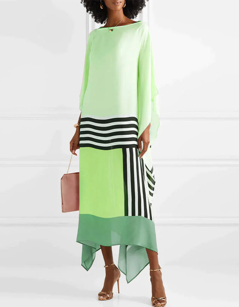 Aria | Women's Caftan Dress Geometric Print Batwing Sleeve Maxi Dress - Seldom Seen Styles