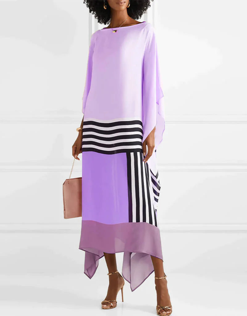 Aria | Women's Caftan Dress Geometric Print Batwing Sleeve Maxi Dress - Seldom Seen Styles