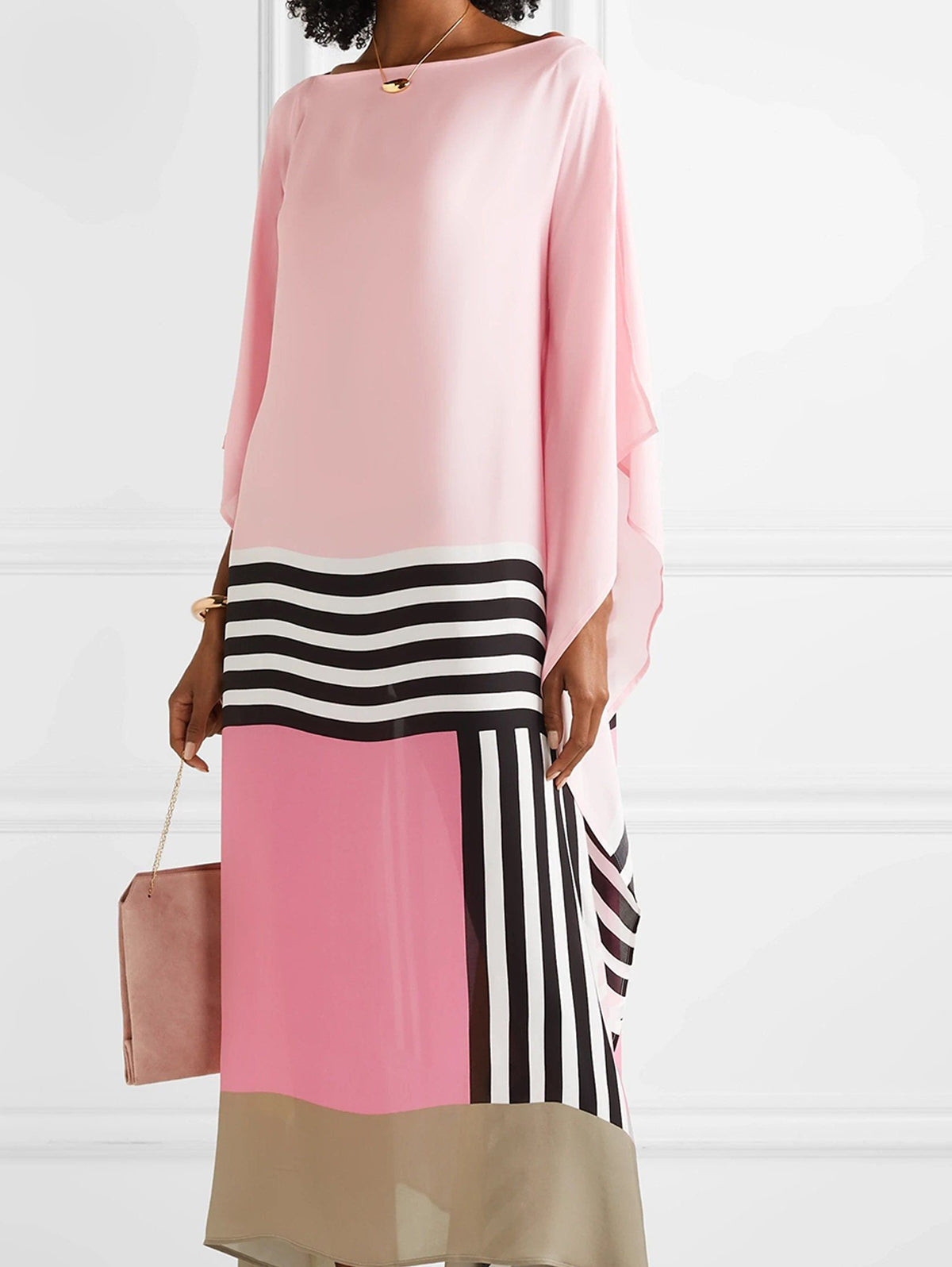 Aria | Women's Caftan Dress Geometric Print Batwing Sleeve Maxi Dress - Seldom Seen Styles
