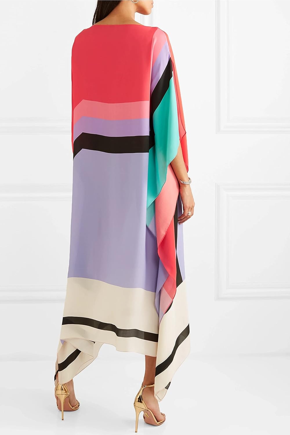 Aria | Women's Caftan Dress Geometric Print Batwing Sleeve Maxi Dress - Seldom Seen Styles
