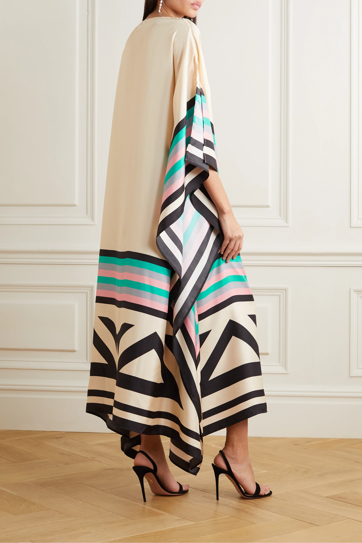 Aria | Women's Caftan Dress Geometric Print Batwing Sleeve Maxi Dress - Seldom Seen Styles