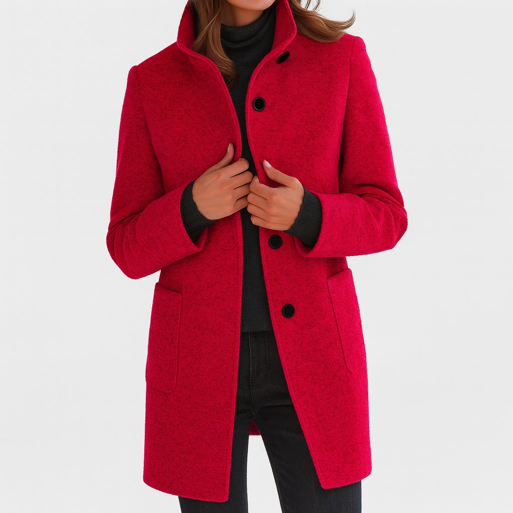 Ariella | Sleek High-Collar Coat - Seldom Seen Styles