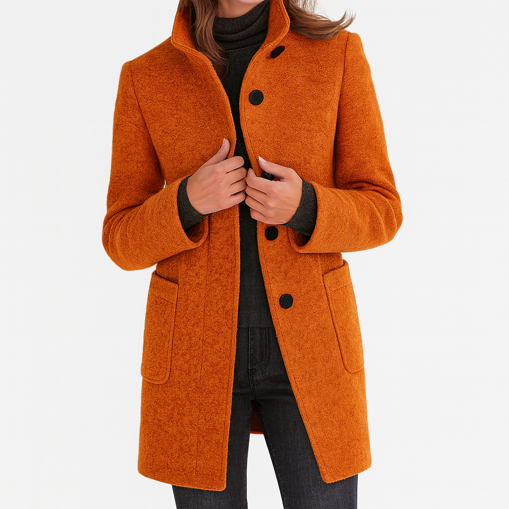 Ariella | Sleek High-Collar Coat - Seldom Seen Styles