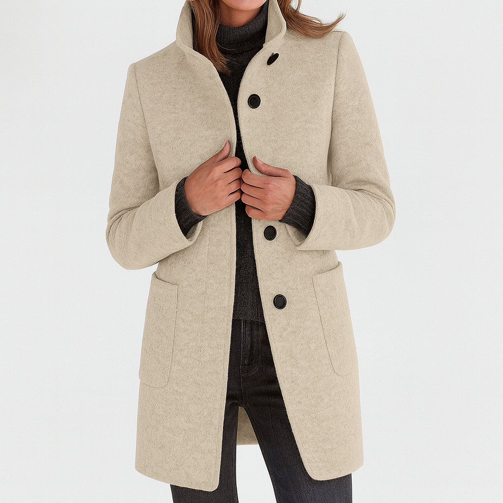 Ariella | Sleek High-Collar Coat - Seldom Seen Styles