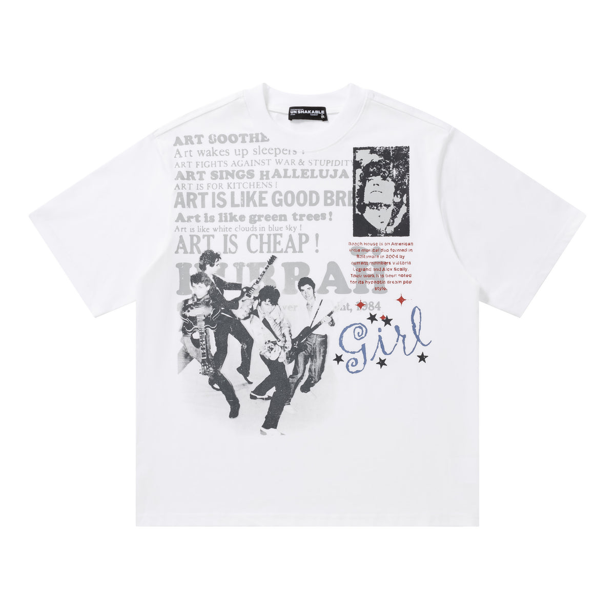 Art Is Cheap Graphic Print Oversized Tee - Seldom Seen Styles