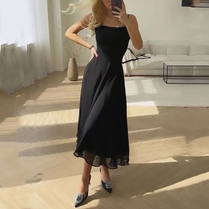 Asteria Women Wedding Guest Elegant Square Midi Dress - Seldom Seen Styles