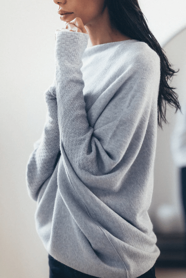 Asymmetrical Off-Shoulder Draped Knit Sweater for Women - Seldom Seen Styles
