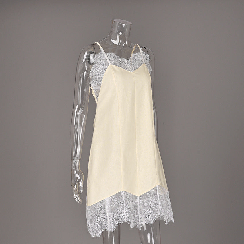 Autumn new suspender lace dress design temperament fashion casual - Seldom Seen Styles