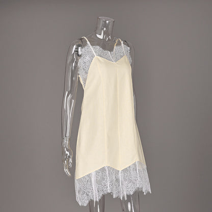 Autumn new suspender lace dress design temperament fashion casual