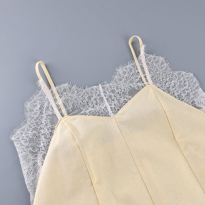 Autumn new suspender lace dress design temperament fashion casual