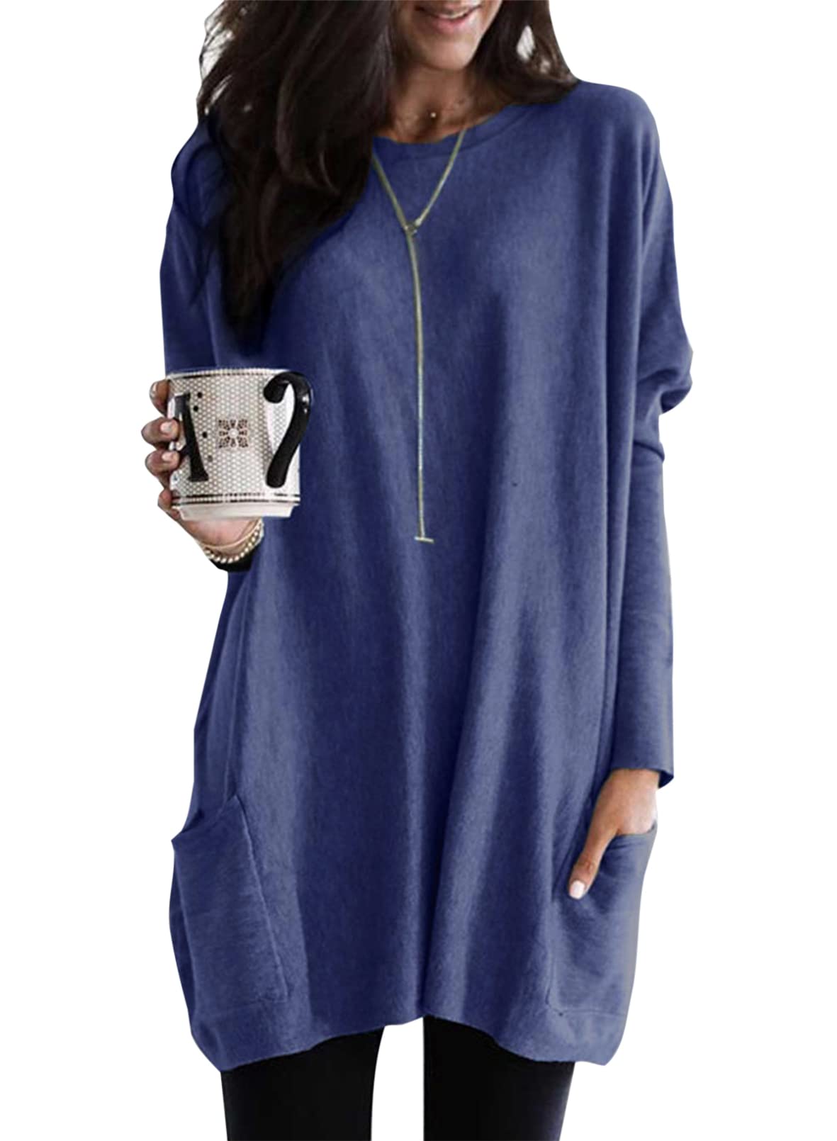 Chicbeautyy Women's Lightweight Long Sleeve Tunic Top - Seldom Seen Styles