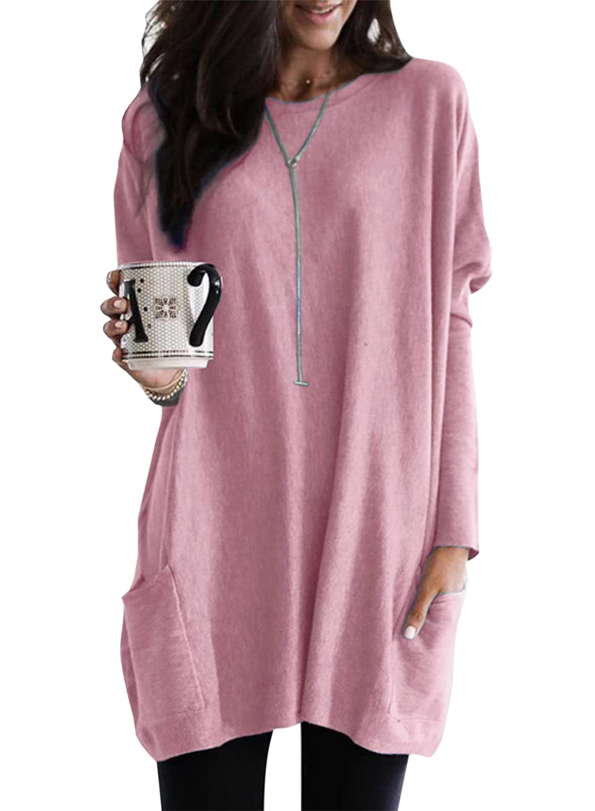 Chicbeautyy Women's Lightweight Long Sleeve Tunic Top - Seldom Seen Styles
