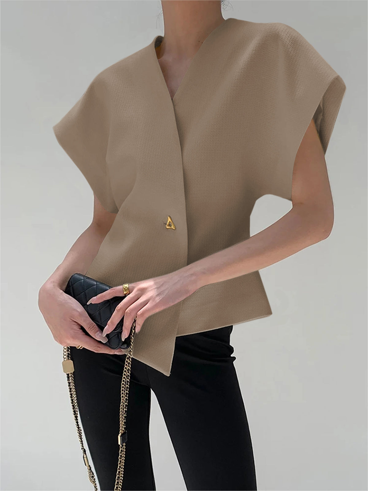Trendy V-Neck Button Down Blouse - Seldom Seen Styles