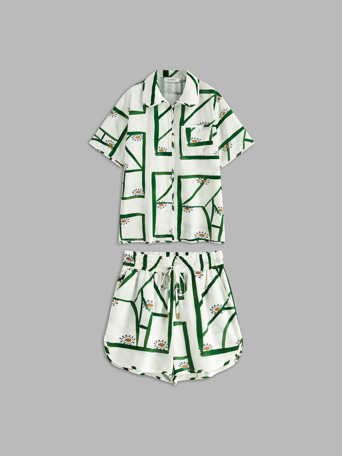 Print Drawstring Shorts Set - Seldom Seen Styles