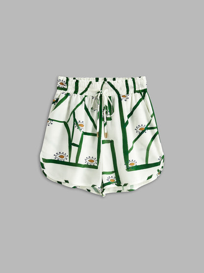 Ensemble short et top à cordon imprimés