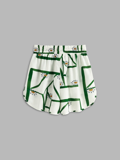 Ensemble short et top à cordon imprimés
