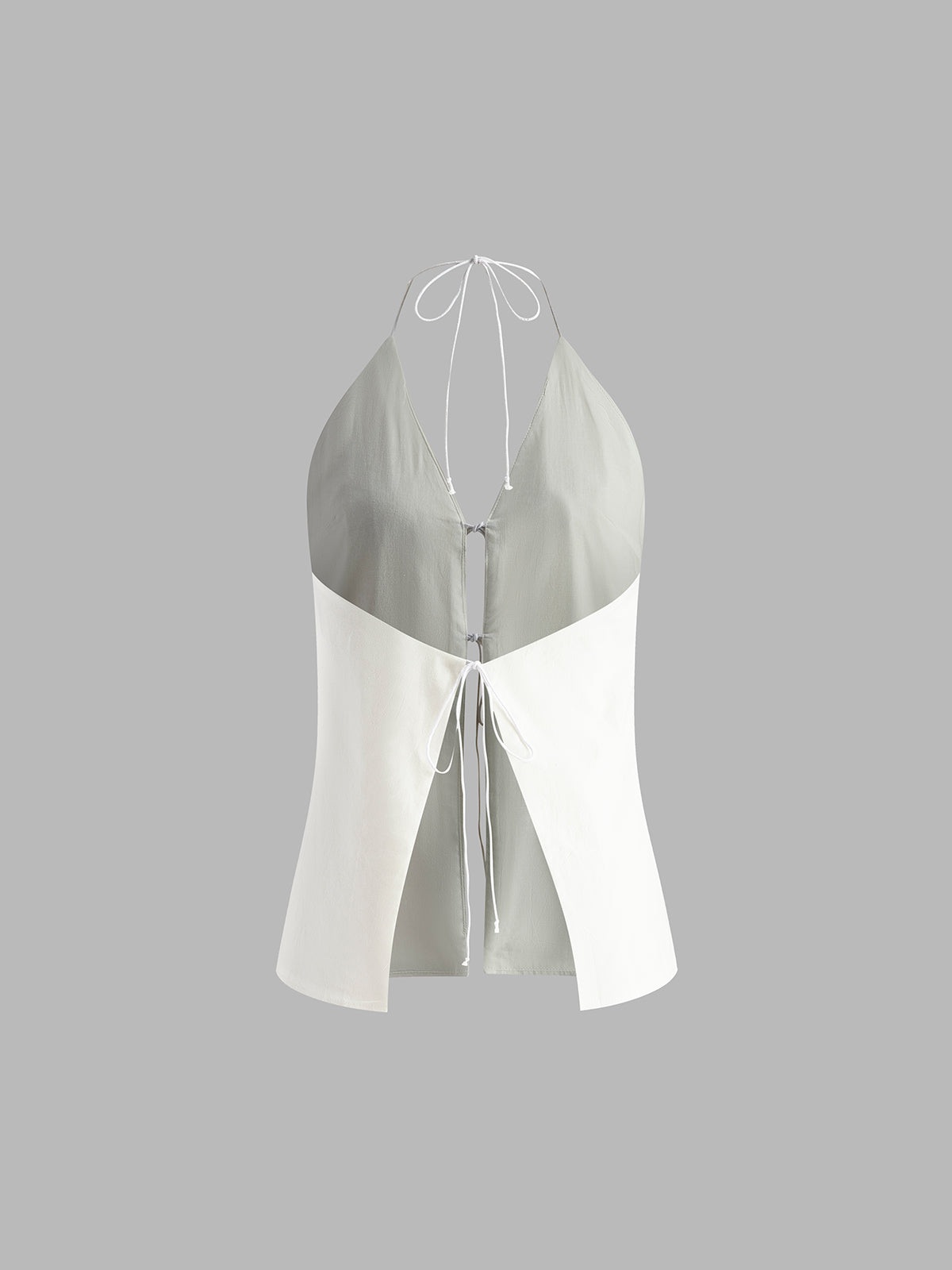 Cotton & Linen Backless Halter Top With Shorts Set - Seldom Seen Styles