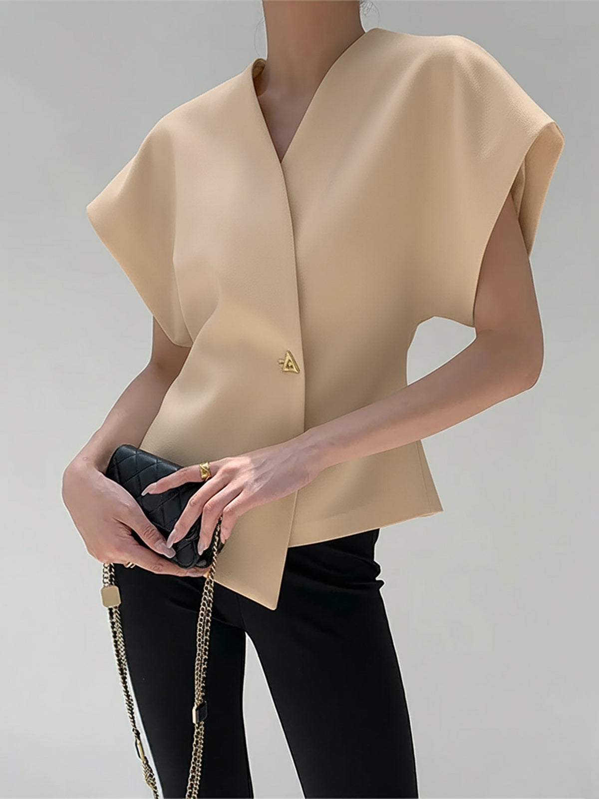Trendy V-Neck Button Down Blouse - Seldom Seen Styles