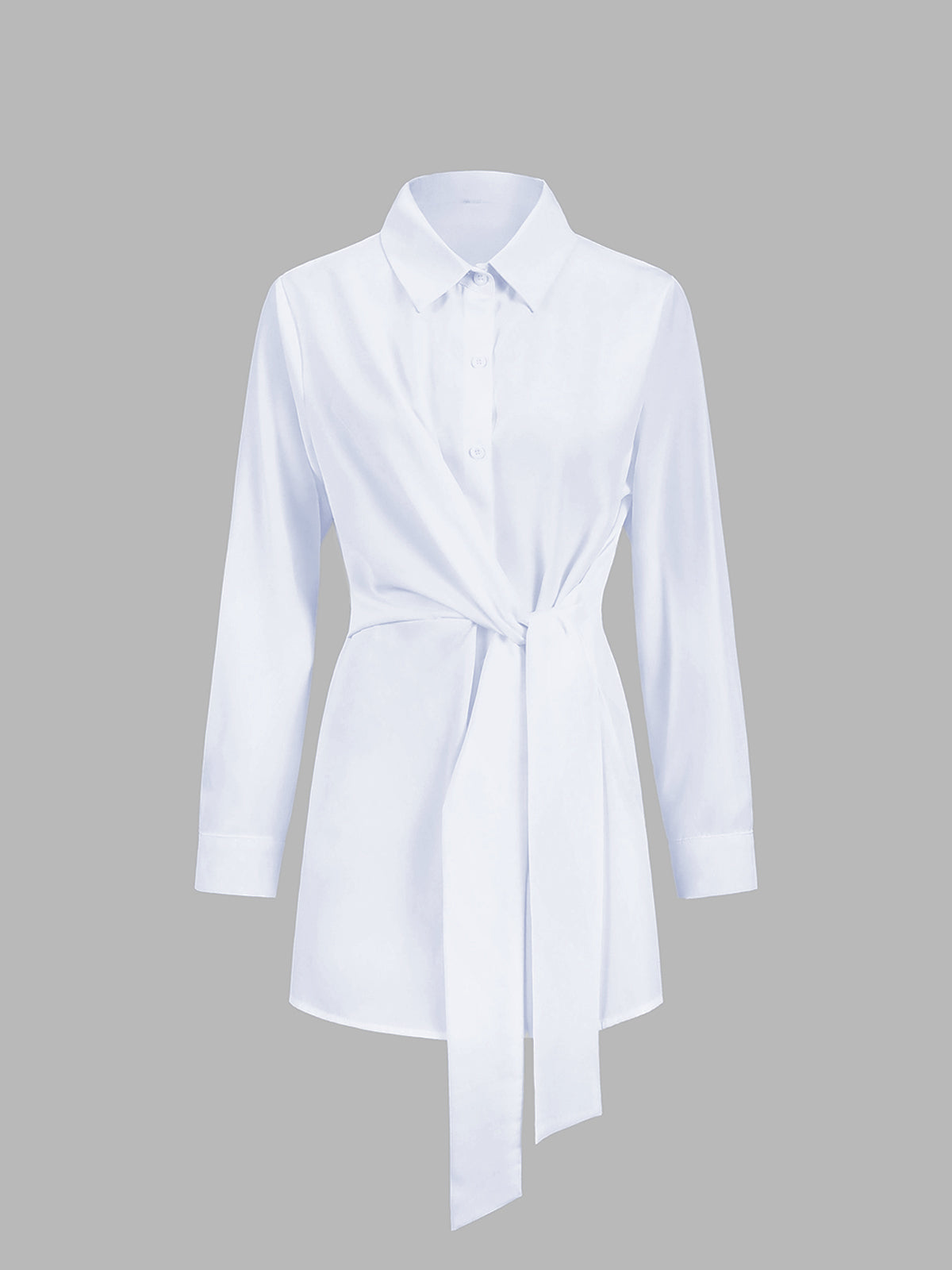 Semi-Sheer Button Down Tied Long Shirt - Seldom Seen Styles