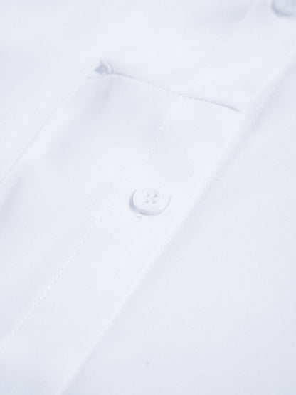 Chemise longue boutonnée semi-transparente à nouer