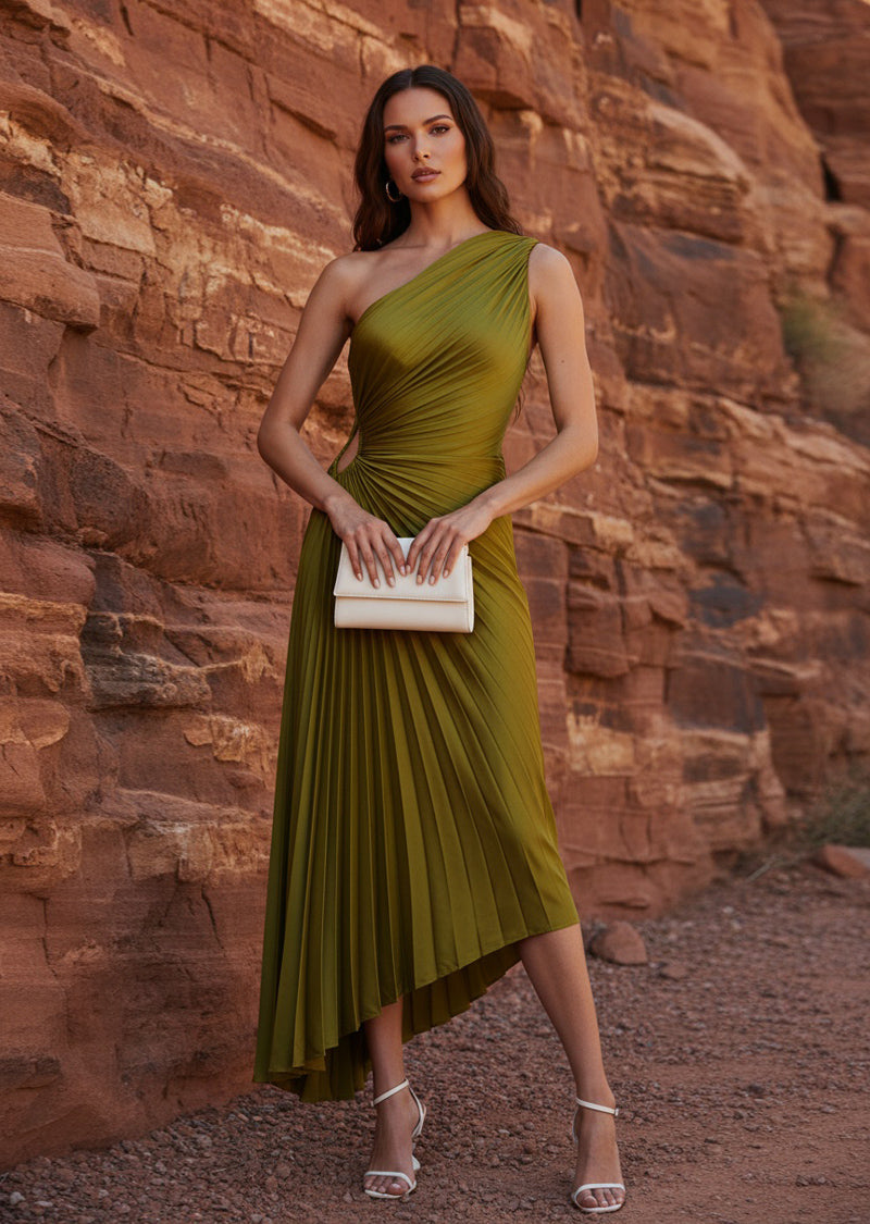 HELENA PLEATED GODDESS DRESS - Seldom Seen Styles