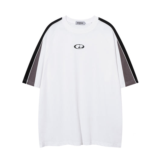 BOBFEND Retro Contrast Stripe Track Tee | White - Seldom Seen Styles
