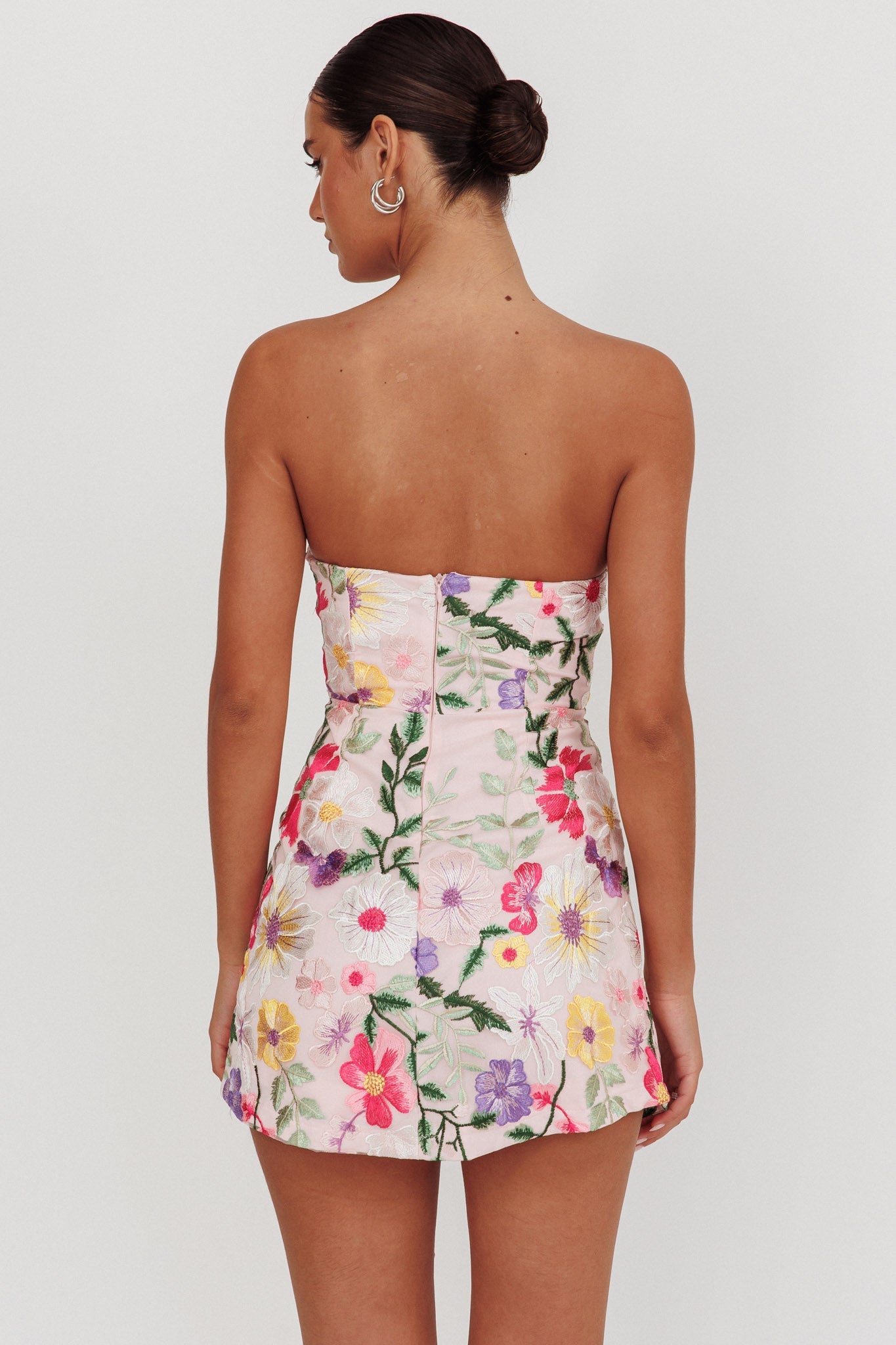 Entered The Chat Strapless Mini Dress Multi by Selfie Leslie
