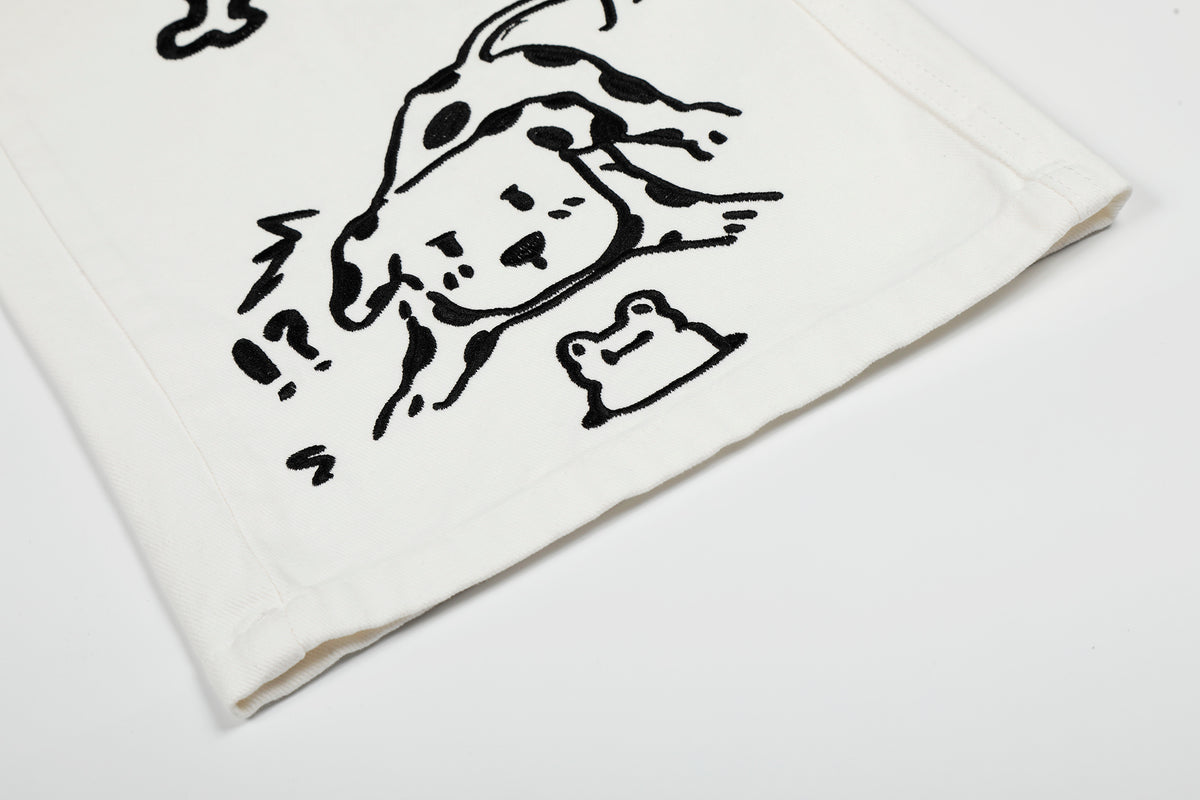 BVNTENG Dalmatian Graffiti Print Baggy Jeans - Seldom Seen Styles