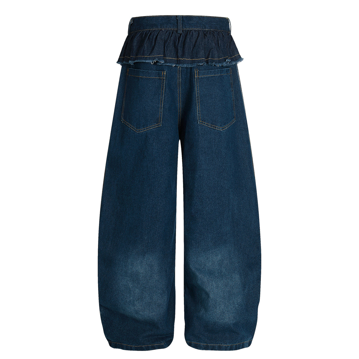 BVNTENG Denim Peplum Ruffle Wide-Leg Jeans - Seldom Seen Styles