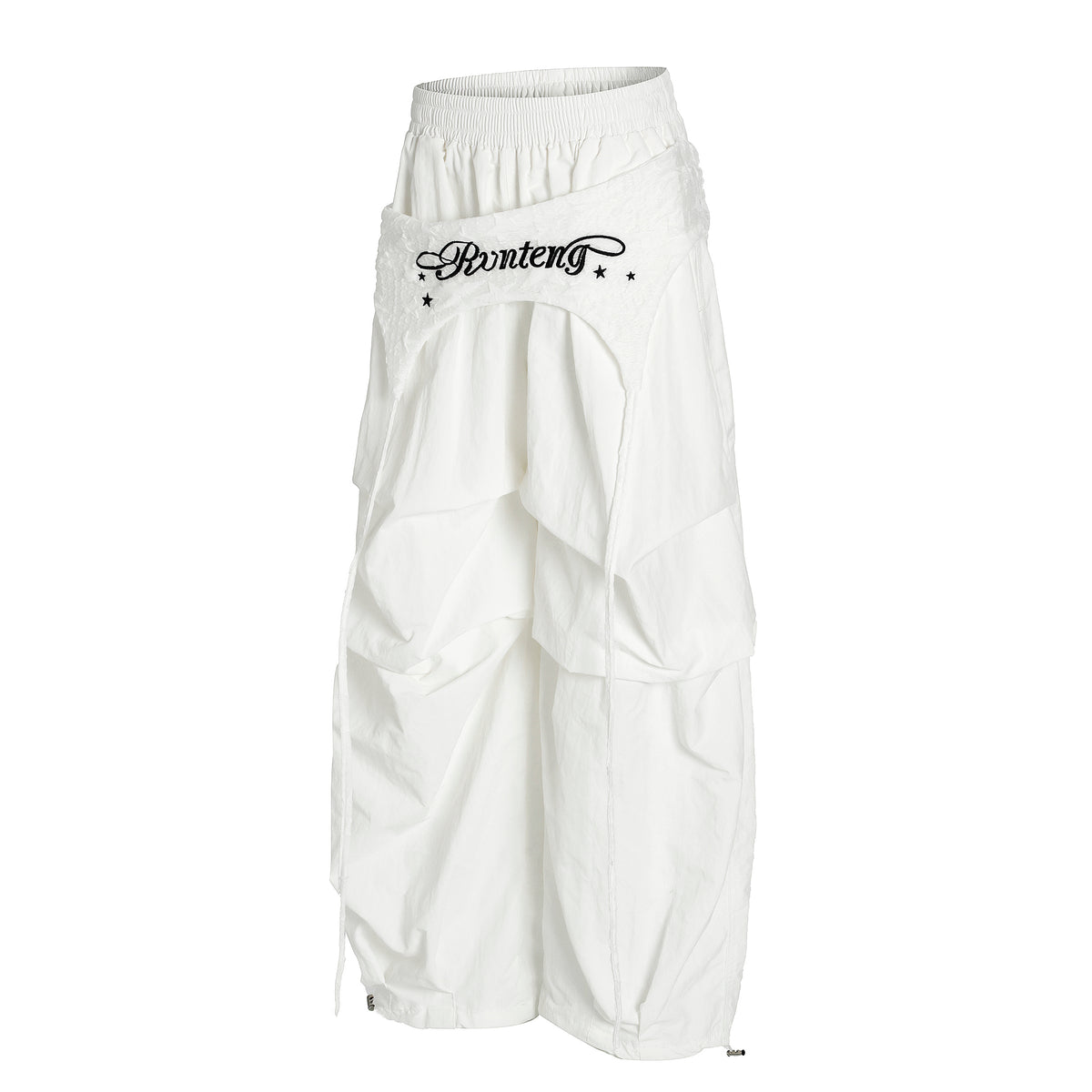 BVNTENG Garter Layered Ruched Parachute Pants - Seldom Seen Styles