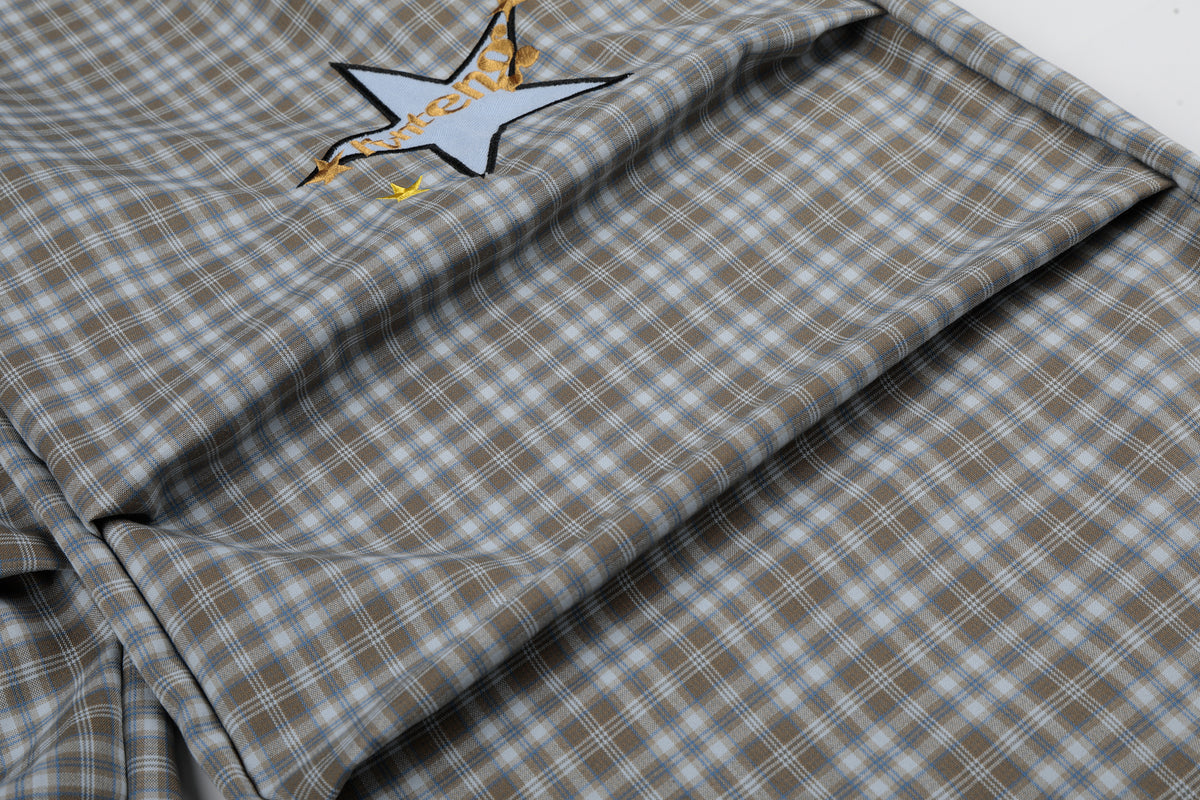 BVNTENG Gingham Star Lined Ruched Parachute Trousers - Seldom Seen Styles
