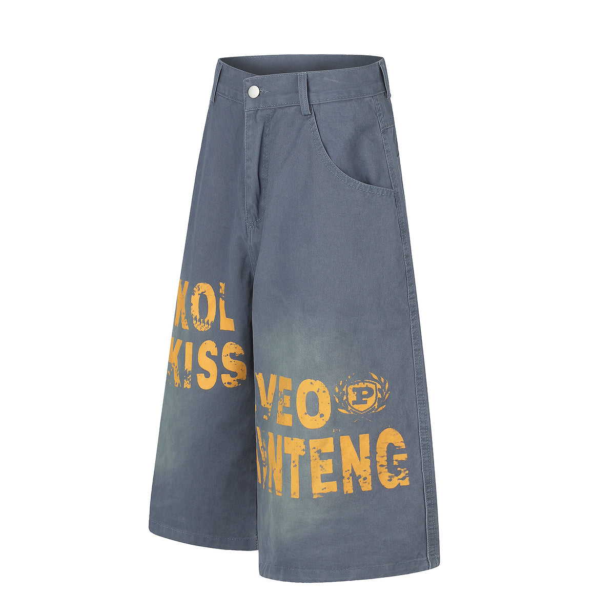 BVNTENG 'LVEOM KISS' Spray Wash Graffiti Jorts - Seldom Seen Styles